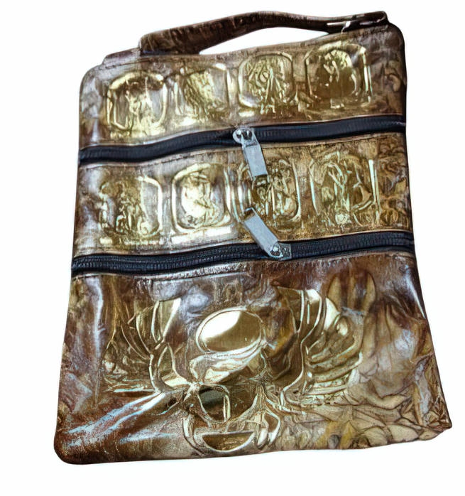 Imprinted leather crossbody (medium)