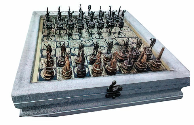 -Pharaonic Metal Chess with Magnetic Base