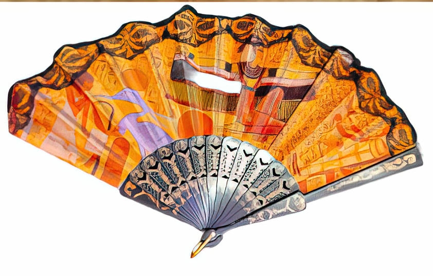-Hand feather with drawings of Pharaonic shapes
