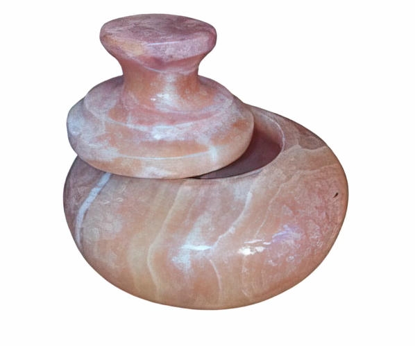 -Special Colored Alabaster Sugar Bowl