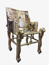 -Throne Chair Wood on Polyester and Gold Leaf